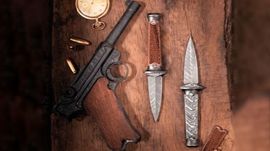 Boker P08 Damascus fixed knife