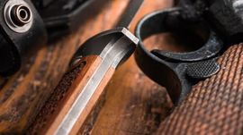 Boker P08 Damascus fixed knife