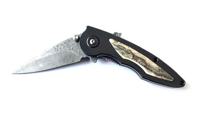 Buck Rush Teardrop Damast faltbares Sammlermesser