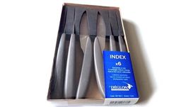1387106-V -Coffret Déglon 6 steak knives slate grey index