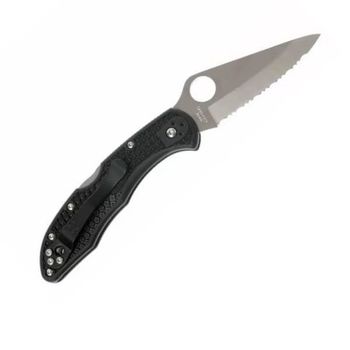 C11SBK-Spyderco Delica 4 Pocket Knife black notched