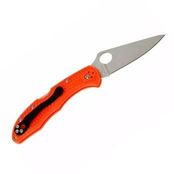 C11FPOR-Spyderco Delica 4 orange pocket knife