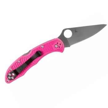 C11FPPNS30V-Spyderco Delica 4 Pocket Knife pink