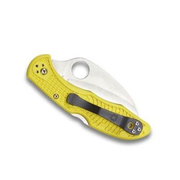 C106SYL2-Couteau de poche cranté Spyderco Tasman Salt 2 jaune