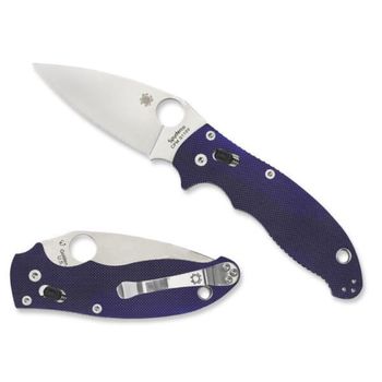 C101GPDBL2-Spyderco Manix 2 G10 blue pocket knife