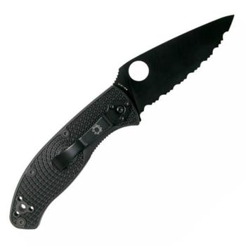 C122SBBK - Klappmesser mit Wellenschliff Spyderco Tenacious schwarz
