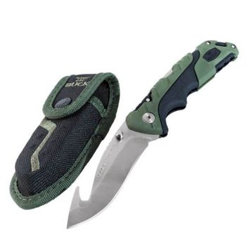 BU0660GRG-Buck Pursuit Large Guthook Folding Hunting Knife