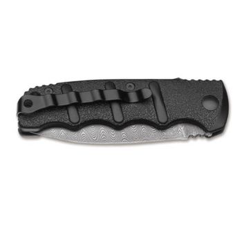 Boker Plus AKS-74 spear point Damascus automatic knife