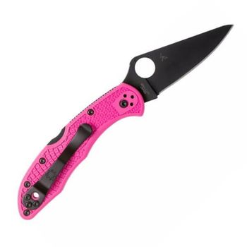 C11FPPNS30VBK-Spyderco Delica 4 Pocket Knife pink