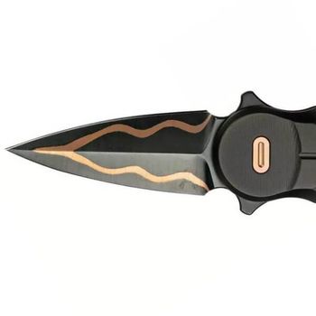 Fox Saturn Copper Titanium Folding Knife Black