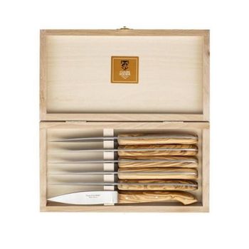 Coffret 6 couteaux steak Dozorme le Capucin olivier