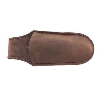 Brown leather case with magnetic clip