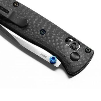 Benchmade Mini Bugout Carbon Folding Knife grey/blue