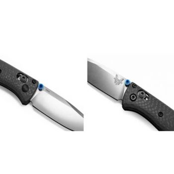 Benchmade Mini Bugout Klappmesser Carbon grau/blau