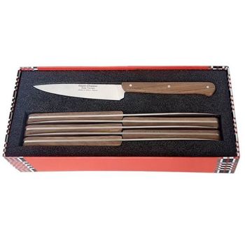 Coffret 6 couteaux office Goyon-Chazeau "Le Ptit tradi" noyer