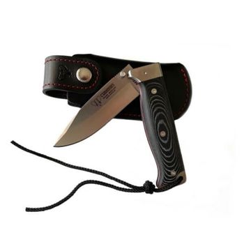 Cudeman folding survival knife leather sheath