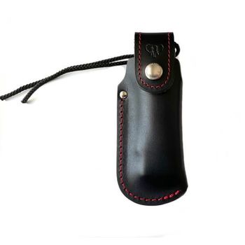 Cudeman folding survival knife leather sheath