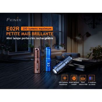 Fenix LED keyring torch, black 48mm