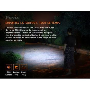 Fenix LED keyring torch, black 48mm