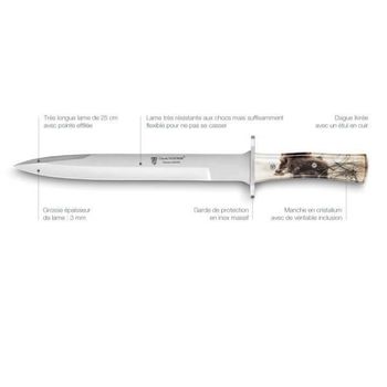 Claude Dozorme fixed hunting knife including wild boar