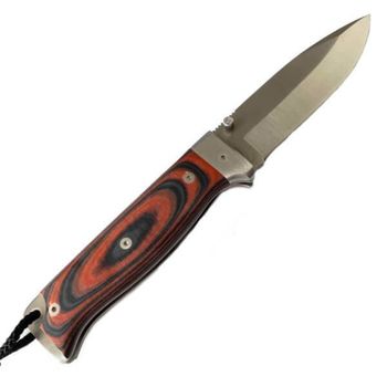 Cudeman MT-6 folding survival knife with leather sheath