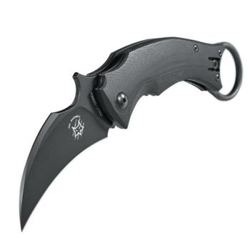 Klappmesser Fox Karambit Blackbird ganz schwarz