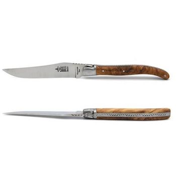 Boxed set 6 Laguiole Table G. David olive wood matt finish