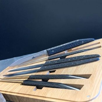 CHC.T6CHP Coffret 6 couteaux table Charles Canon manche charbon