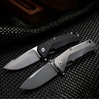 TRE.FC Klappmesser Lionsteel "TRE" Titanium Grau und Kohlefaser