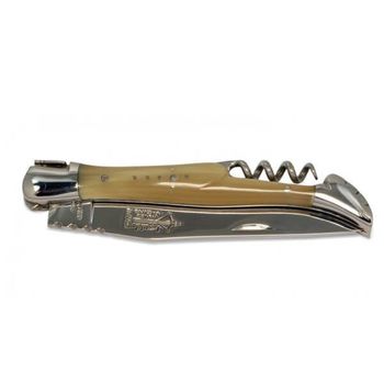 66222 Laguiole folding knife G. David horn tip with corkscrew