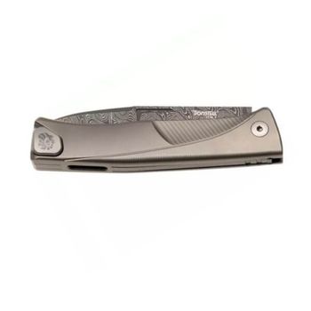 TLD.GY Lionsteel Thrill Titanium Damascus grey folding knife