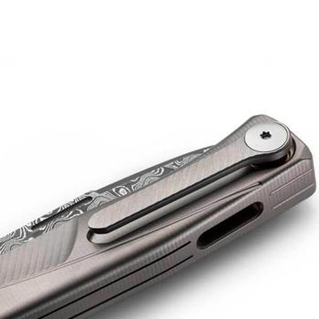TLD.GY Lionsteel Thrill Titanium Damascus grey folding knife