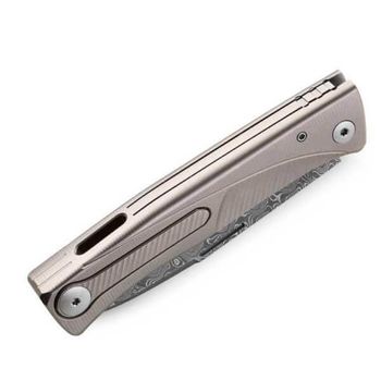 TLD.GY Lionsteel Thrill Titanium Damascus grey folding knife