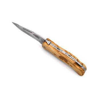 704.S Laguiole hunting folding knife "Grande Nature" by G. David olive wood with wild boar motif