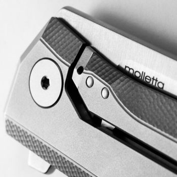 MT01.CVN Lionsteel Klappmesser "Myto" Titanium grau/naturmicarta