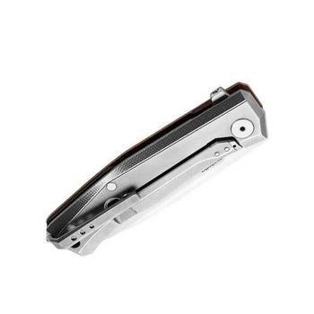 MT01.CVN Lionsteel Klappmesser "Myto" Titanium grau/naturmicarta