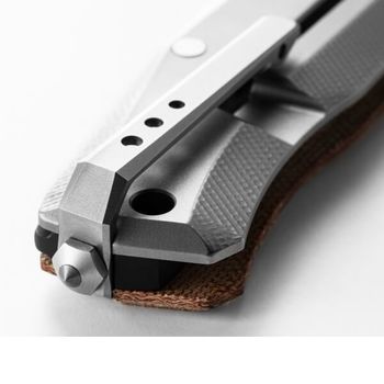 MT01.CVN Lionsteel Klappmesser "Myto" Titanium grau/naturmicarta