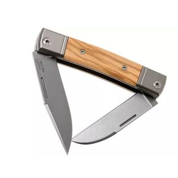 BM13.UL Lionsteel "Bestman" folding knife, 2 blades, olive wood handle