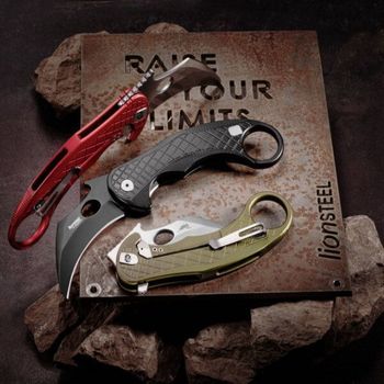 LE1A.RB Lionsteel Karambit Klappmesser aus der "L.E.ONE"-Reihe Aluminium