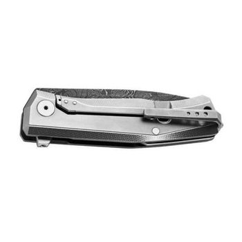 MT01D.GY Lionsteel Klappmesser "Myto" Titanium grau Damast