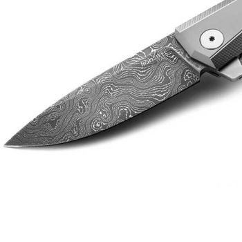 MT01D.GY Lionsteel Klappmesser "Myto" Titanium grau Damast