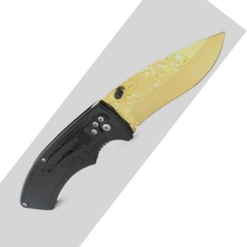 567212 Herbertz pocket knife wood/stainless steel with skull and crossbones