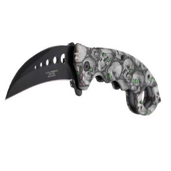 572413 Klappmesser Herbertz Karambit Totenkopf