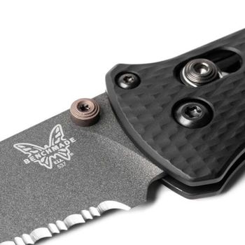 BEN537SGY-03 Benchmade folding knife Bailout Storm Gray mixed blade
