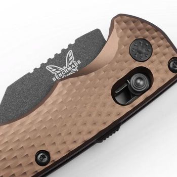 BEN2950BK-1 Benchmade Partial Immunity folding knife burnt bronze