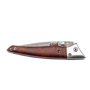 HE.53001 Taschenmesser Herbertz Selektion Damastklinge-Wurzelholz