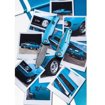 111101DAM Böker 1969 Z28 Damascus folding collector's knife