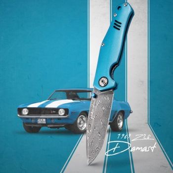 111101DAM Böker 1969 Z28 Damascus folding collector's knife