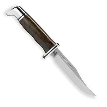BU0117.GRS Buck hunting knife Brahma micarta green