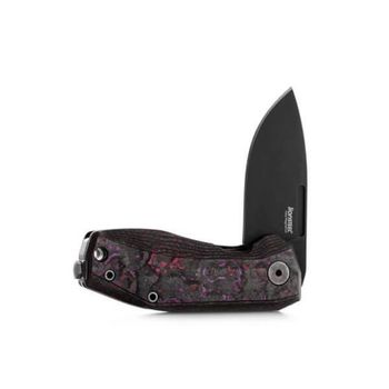 NA01.PH Lionsteel ‘Nano’ folding knife carbon fibre violet and titanium